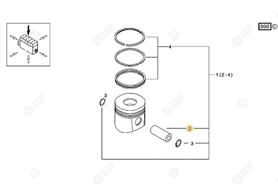 Pièces agricoles - Pieces moteur - AXE DE PISTON Deutz-Fahr origine
