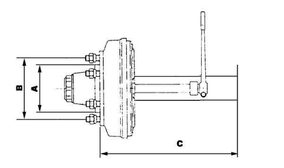 Pièces agricoles - Pièce divers - Fusée d'essieu freinée 110x1000mm (280/335/10) Gauche