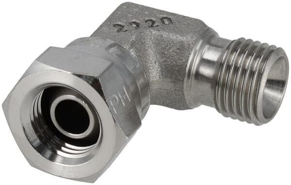 Pièces agricoles - Hydraulique - Raccord coudé M/F 1/4" BSP SS