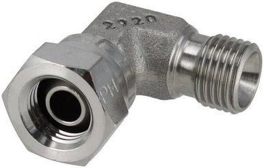 Pièces agricoles - Hydraulique - Raccord coudé M/F 1/4" BSP SS