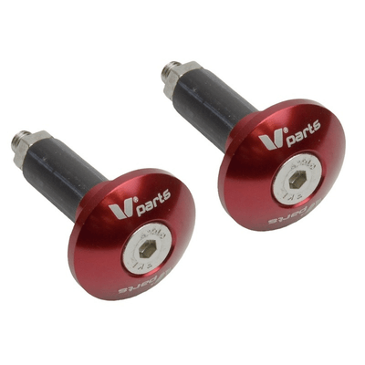 Pièces Quad & Motos - Equipement véhicule - Embouts De Guidon Aluminium V PARTS Ø12-18mm - Rouge