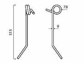 Pièces agricoles - Machines - Dent 9 mm Gaspardo