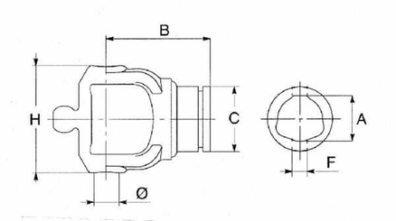 Pièces agricoles - Transmission - Mâchoire pour tube, 54mm, PTO 50 gopart