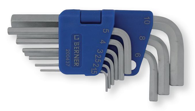 Outils - Outils divers - JEU 9 CLES HEX MALE COUDEES