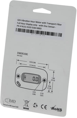 Pièces agricoles - Moteurs pièce adaptable - Compteur de vibrations, avec filtre de transport, affiche les heures complètes