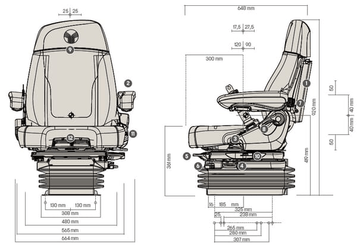 Pièces agricoles - Pièce divers - Siège Maximo Dynamic Plus Mise à jour du tissu Grammer
