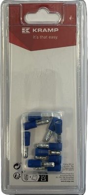 Pièces agricoles - Eclairage - Cosse mâle, bleu Ø 4 mm - 1,5-2,5 mm² (10)