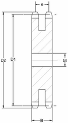 Pièces agricoles - Transmission - Plateau Duplex 14 dents chaîne 5/8" 10 B-2 Kramp