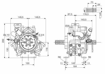 Pièces agricoles - Pièce Pulvérisateur - Pompe à piston haute pression à membrane APS 51 MM