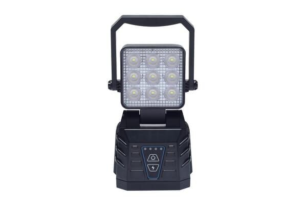 Pièces agricoles - Eclairage - Phare de travail à LED rechargeable, blanche/orange, 9 LED haute puissance, avec support mural