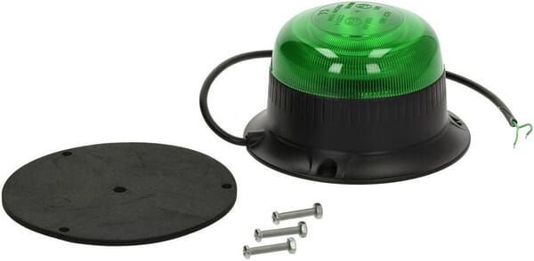 Pièces agricoles - Eclairage - Gyrophare LED, profil bas, 15 W, 12-24 V, vert, à visser, Ø 86 mm x 67 mm