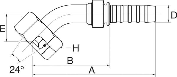 Pièces agricoles - Hydraulique - Racc. à sertir 45 DN13-M22x1,5