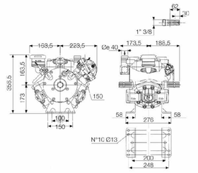 Pièces agricoles - Pièce Pulvérisateur - Pompe haute pression à piston et membrane APS 121 MM