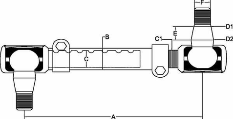 Pièces agricoles - Tracteur pièce adaptable - Barre d'accouplement complète