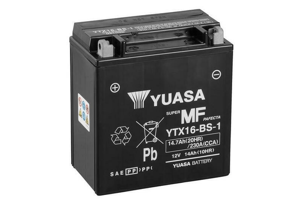 Pièces Quad & Motos - Electrique - Batterie YUASA sans entretien avec pack acide - YTX16-BS-1