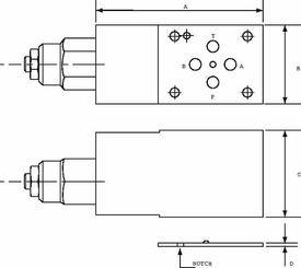 Pièces agricoles - Hydraulique - Valve d'équilibrage CB10HV1B1E100B00 NG06