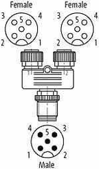 Pièces agricoles - Pièce Pulvérisateur - Tee M12 Femelle-Femelle-Mâle