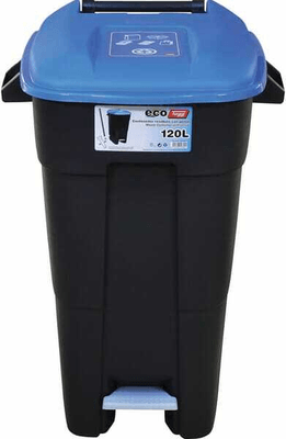 Pièces agricoles - Outils atelier - Conteneur polypropylène bleu/noir 120L 600x568x886mm Tayg