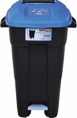 Pièces agricoles - Outils atelier - Conteneur polypropylène bleu/noir 120L 600x568x886mm Tayg
