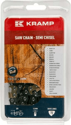 Pièces agricoles - Jardin et forêt pièce adaptable - Chaîne de tronçonneuse 3/8" 1,5mm 72 DL demi-ciseau Kramp