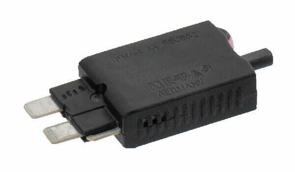 Pièces agricoles - Eclairage - Fusible réinitialisation manuelle thermique 28V 4A longueur 51,6mm violet E.T.A