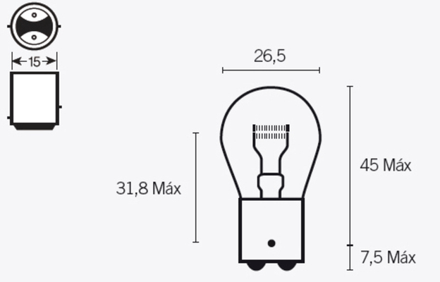 Pièces Quad & Motos - Electrique - Ampoule TECNIUM S25 12V 21/5W - x10