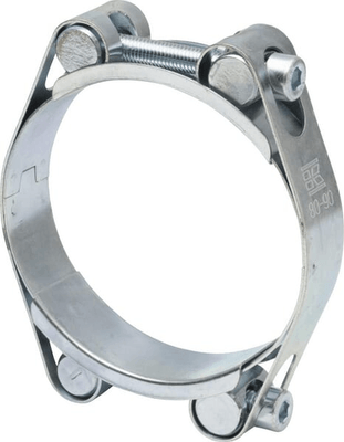 Pièces agricoles - Fasteners - Collier de serrage, 80-90 mm double boulon, double bande DIN912 zingué Kramp