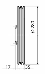 Pièces agricoles - Pièce Pulvérisateur - Poulie à gorges 280A2