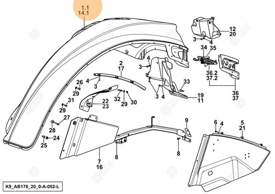 Pièces agricoles - Cabine et structure - PARAFANGO DX