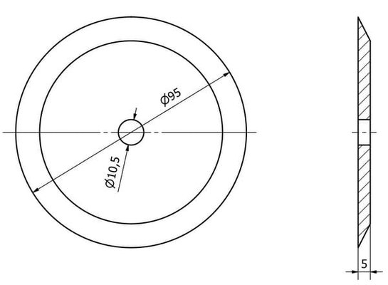 Pièces agricoles - Fenaison & élevage - Disque à tronçonner Ø95x5mm ; Ø10,5