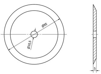 Pièces agricoles - Fenaison & élevage - Disque à tronçonner Ø95x5mm ; Ø10,5