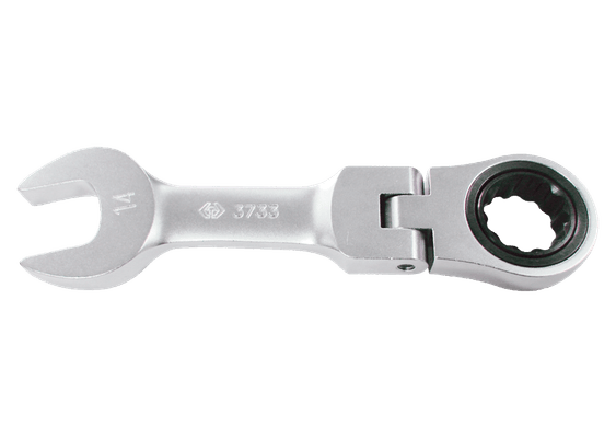 Outils - Outils divers - Clé mixte à cliquet tête inclinable courte 19mm