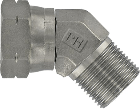 Pièces agricoles - Hydraulique - Adaptateur coudé M/F 1" BSP SS