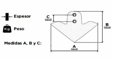 Pièces agricoles - Travail du sol - Aileron 420mm