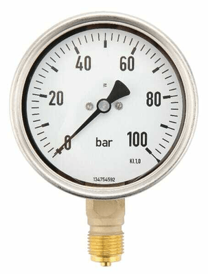 Pièces agricoles - Hydraulique - Manomètre Ø100 0-100bar ½" unt