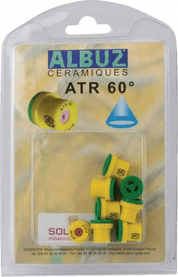 Pièces agricoles - Pièce Pulvérisateur - Buse à cône creux ATR 60° 2 jaune céramique Albuz
