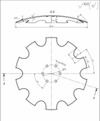 Pièces agricoles - Travail du sol - Disque herse crénelé 510mm 6-h