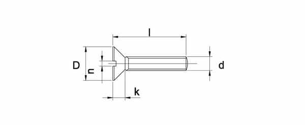 Pièces agricoles - Fasteners - Vis à métaux tête fraisée fendue M8x45 galv.