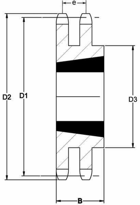 Pièces agricoles - Transmission - Pignon duplex 15 dents chaîne 5/8" 10 B-2 Taperlock 1210 Kramp