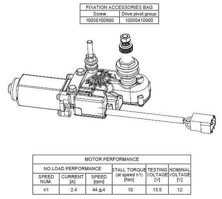 Pièces agricoles - Pièce divers - Moteur d'essuie-glace 12V arbre 90° L:72,4mm Ø10mm (type 316)