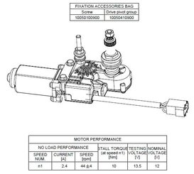 Pièces agricoles - Pièce divers - Moteur d'essuie-glace 12V arbre 90° L:72,4mm Ø10mm (type 316)