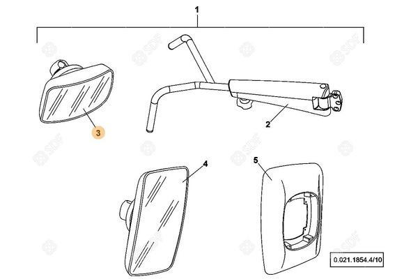 Pièces agricoles - Cabine et structure - miroir