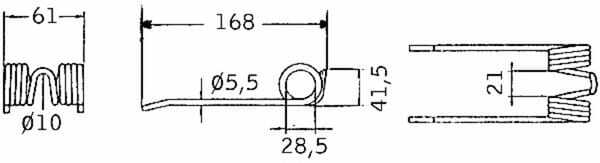 Pièces agricoles - Fenaison & élevage - Dent de ramassage Ø5.5 p/Deutz-Fahr