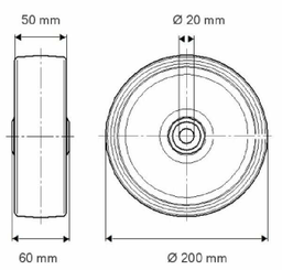 Pièces agricoles - Outils atelier - Roue 200 mm