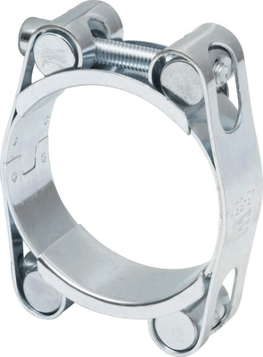 Pièces agricoles - Fasteners - Collier de serrage, 45-55 mm double boulon, double bande DIN912 zingué Kramp