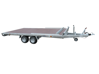 Materiels - Remorque voiture - PLATEAU ROUES DESSOUS 406x215 freiné 2 essieux PTAC : 2500 kg