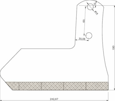 Pièces agricoles - Travail du sol - Aileron carbure G. adapt. sur Kuhn