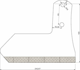 Pièces agricoles - Travail du sol - Aileron carbure G. adapt. sur Kuhn
