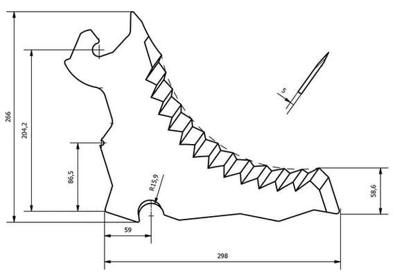 Pièces agricoles - Fenaison & élevage - Couteau pour presse à balles rondes convenant à Pöttinger, Rollprofi/Varioprofi