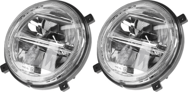 Pièces agricoles - Eclairage - Phares LED, 22/21 W, ronds, 9-36 V, Ø140 mm, feux de route/feux de croisement, connecteur H4, paire, Kramp